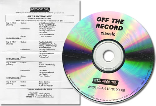 The Kinks Off The Record Classic CD album (CDLP) US KINCDOF272624