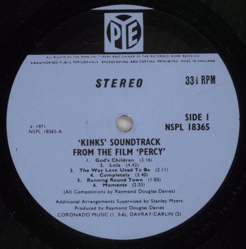 The Kinks Percy - 1st - VG vinyl LP album (LP record) UK KINLPPE880076