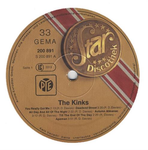 The Kinks Star Discothek vinyl LP album (LP record) German KINLPST374598