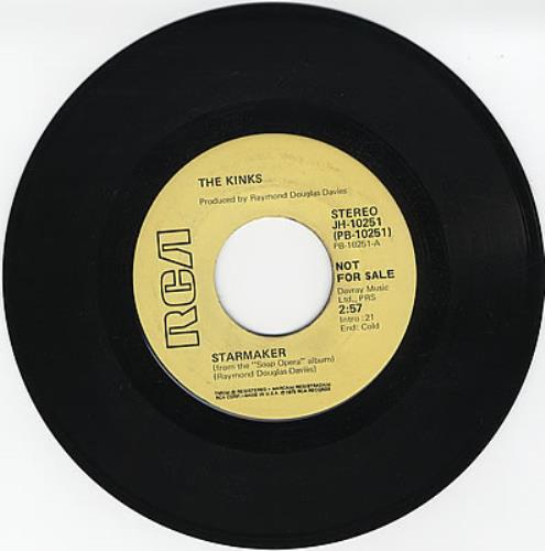 The Kinks Starmaker 7" vinyl single (7 inch record / 45) US KIN07ST149144