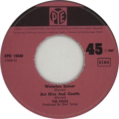 The Kinks Waterloo Sunset EP 7" vinyl single (7 inch record / 45) German KIN07WA660095