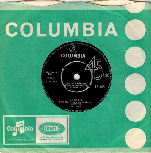 The Koobas I Love Her 7" vinyl single (7 inch record / 45) UK OOB07IL788640