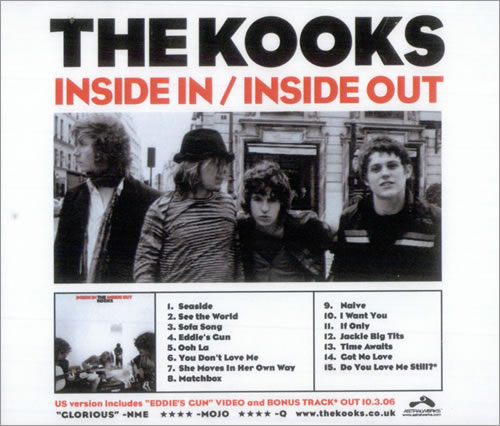 The Kooks Inside In/Inside Out CD-R acetate US OKSCRIN512699