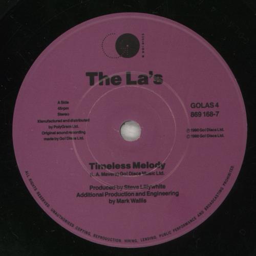 The La's Timeless Melody 7" vinyl single (7 inch record / 45) UK LAS07TI60710