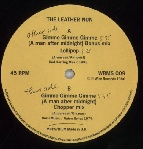 The Leather Nun Gimme Gimme Gimme - Pink Sleeve 12" vinyl single (12 inch record / Maxi-single) UK LNU12GI860107