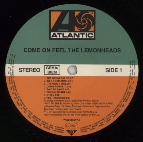 The Lemonheads Come On Feel The Lemonheads vinyl LP album (LP record) UK LEMLPCO771167