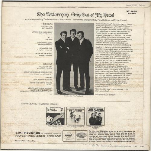 The Lettermen Goin' Out Of My Head vinyl LP album (LP record) UK LTELPGO698690