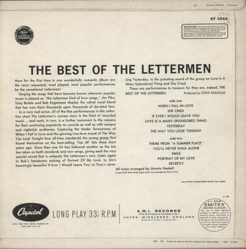 The Lettermen The Best Of The Lettermen vinyl LP album (LP record) UK LTELPTH577998