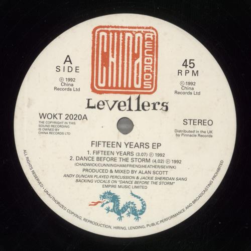The Levellers 15 (Fifteen) Years E.P. 12" vinyl single (12 inch record / Maxi-single) UK LVL12FI257703