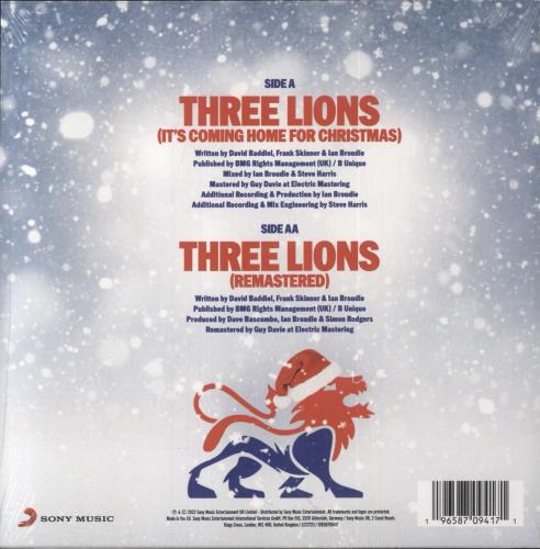 The Lightning Seeds Three Lions [It's Coming Home For Christmas] - White Vinyl - Sealed 7" vinyl single (7 inch record / 45) UK SEE07TH822501
