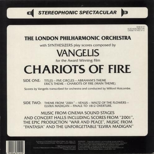 The London Philharmonic Orchestra Chariots Of Fire vinyl LP album (LP record) UK XIZLPCH400586