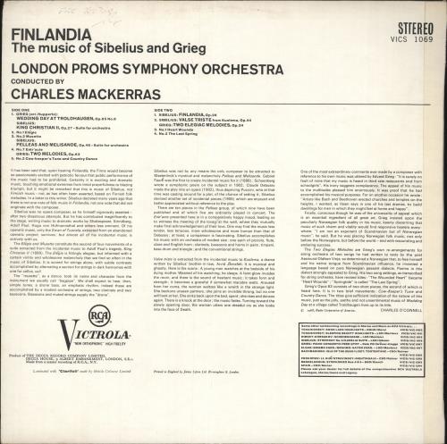 The London Proms Symphony Orchestra Finlandia: The Music Of Sibelius and Grieg vinyl LP album (LP record) UK 34JLPFI746597