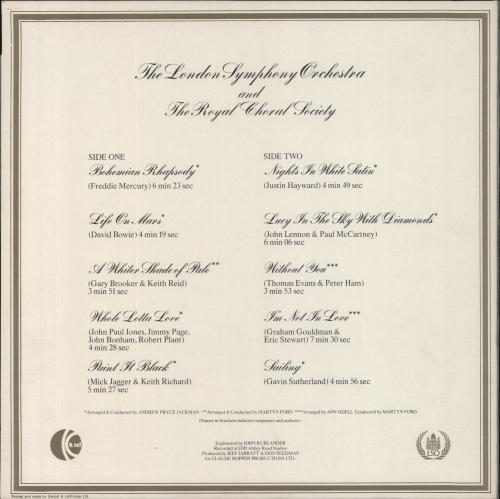 The London Symphony Orchestra Classic Rock - 1st vinyl LP album (LP record) UK LQOLPCL424680