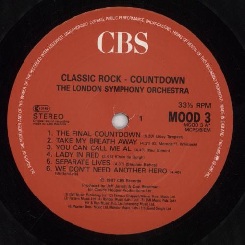 The London Symphony Orchestra Classic Rock Countdown vinyl LP album (LP record) UK LQOLPCL678287