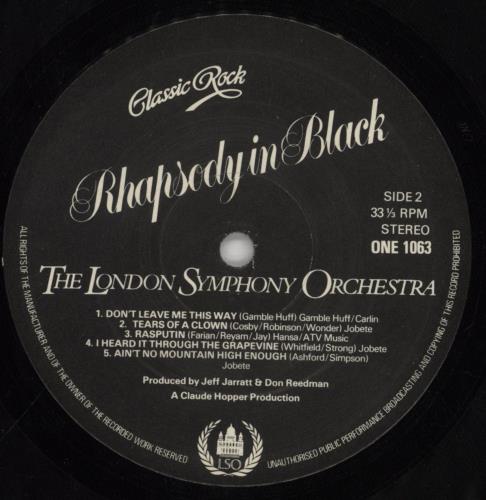 The London Symphony Orchestra Rhapsody In Black vinyl LP album (LP record) UK LQOLPRH508185