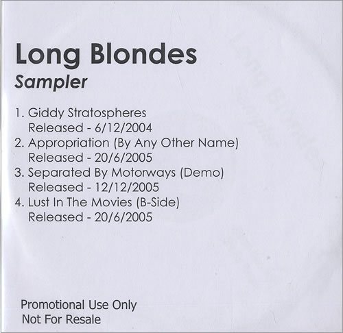 The Long Blondes Someone To Drive You Home - Sampler CD-R acetate UK TL3CRSO473625
