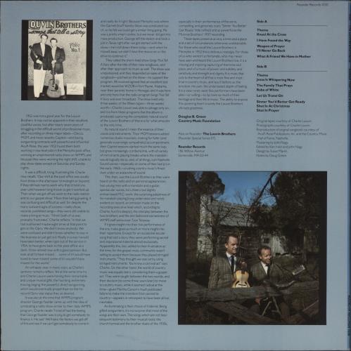 The Louvin Brothers Songs That Tell A Story vinyl LP album (LP record) UK SXJLPSO888387