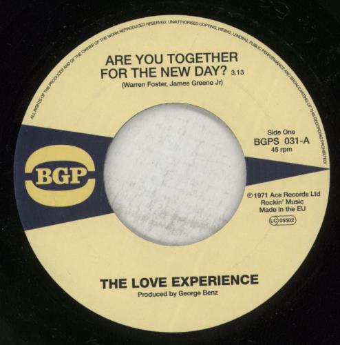 The Love Experience Are You Together For The New Day 7" vinyl single (7 inch record / 45) UK 95E07AR883116