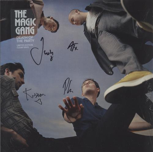 The Magic Gang Death Of The Party - Clear Vinyl + Autographed + Opened Shrink vinyl LP album (LP record) UK 2NILPDE872495