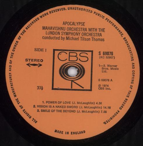 The Mahavishnu Orchestra Apocalypse vinyl LP album (LP record) UK MHVLPAP891768