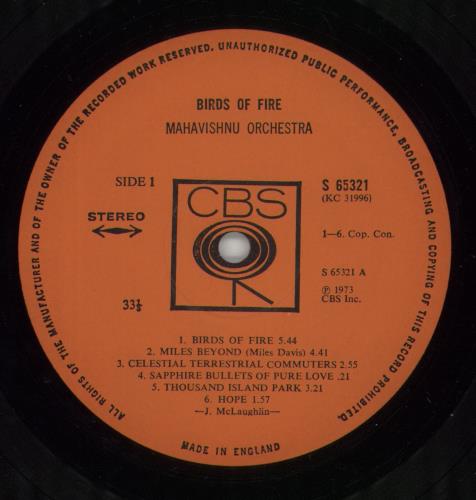 The Mahavishnu Orchestra Birds Of Fire vinyl LP album (LP record) UK MHVLPBI665823