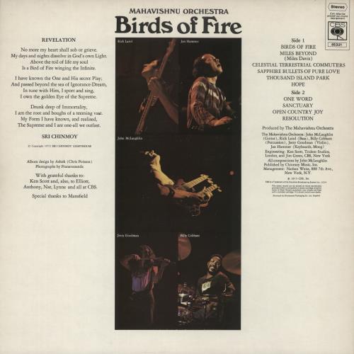 The Mahavishnu Orchestra Birds Of Fire vinyl LP album (LP record) UK MHVLPBI665823