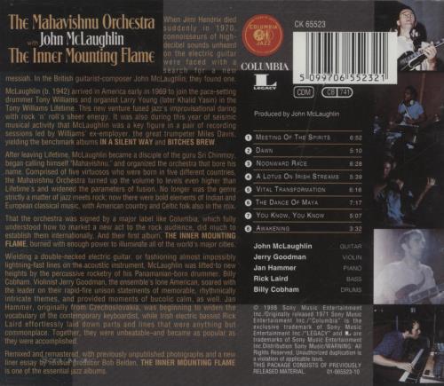 The Mahavishnu Orchestra The Inner Mounting Flame CD album (CDLP) UK MHVCDTH835243