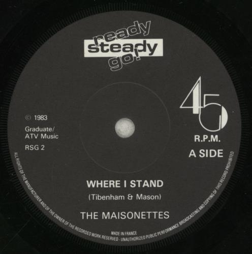 The Maisonettes Where I Stand 7" vinyl single (7 inch record / 45) UK MSA07WH520772