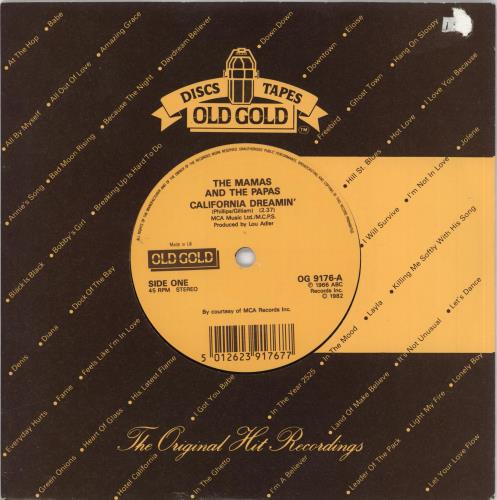 The Mama's And The Papa's California Dreamin' 7" vinyl single (7 inch record / 45) UK M&P07CA714812