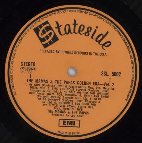 The Mama's And The Papa's Golden Era Volume 2 vinyl LP album (LP record) UK M&PLPGO755657