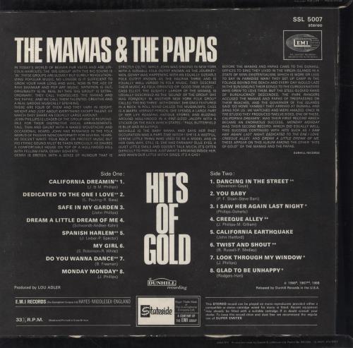 The Mama's And The Papa's Hits Of Gold vinyl LP album (LP record) UK M&PLPHI228263