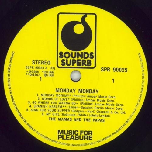 The Mama's And The Papa's Monday Monday: Best Of The Mama & The Papas vinyl LP album (LP record) UK M&PLPMO849124