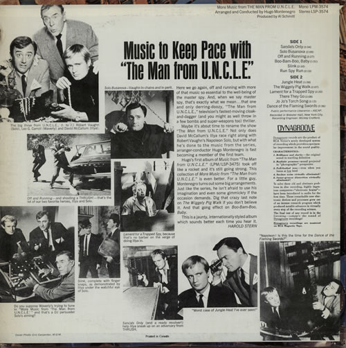The Man From U.N.C.L.E. The Man From U.N.C.L.E. vinyl LP album (LP record) Canadian MFULPTH583543