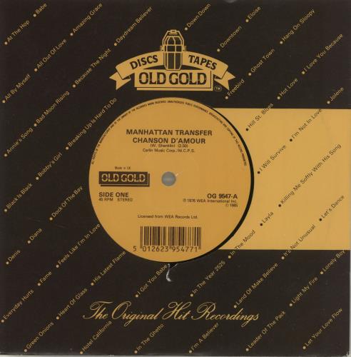 The Manhattan Transfer Chanson D' Amour 7" vinyl single (7 inch record / 45) UK MNH07CH683145