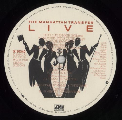 The Manhattan Transfer Live vinyl LP album (LP record) UK MNHLPLI461382
