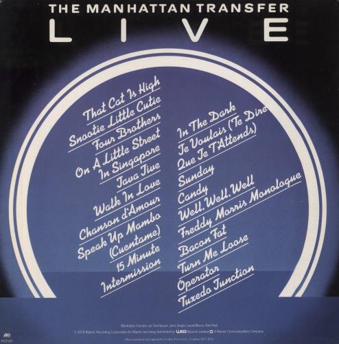 The Manhattan Transfer Live vinyl LP album (LP record) UK MNHLPLI461382