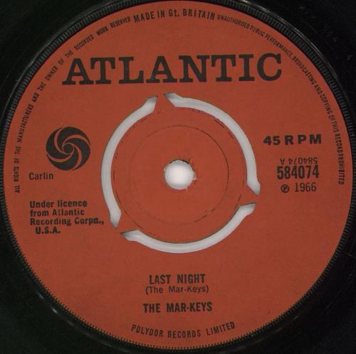 The Mar-Keys Last Night 7" vinyl single (7 inch record / 45) UK MK-07LA719986