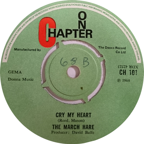 The March Hare Cry My Heart 7" vinyl single (7 inch record / 45) UK UJK07CR610390