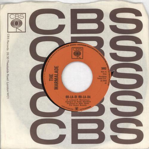 The Marmalade Ob-La-Di Ob-La-Da - Wide 7" vinyl single (7 inch record / 45) UK MML07OB737705