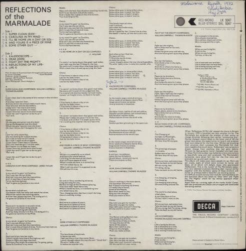 The Marmalade Reflections Of The Marmalade vinyl LP album (LP record) UK MMLLPRE63407