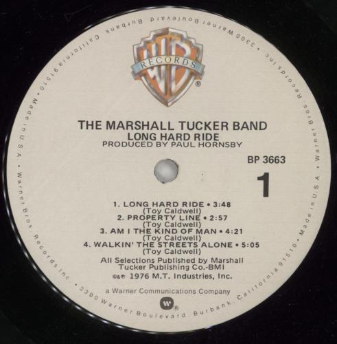 The Marshall Tucker Band Long Hard Ride vinyl LP album (LP record) US MTCLPLO869446