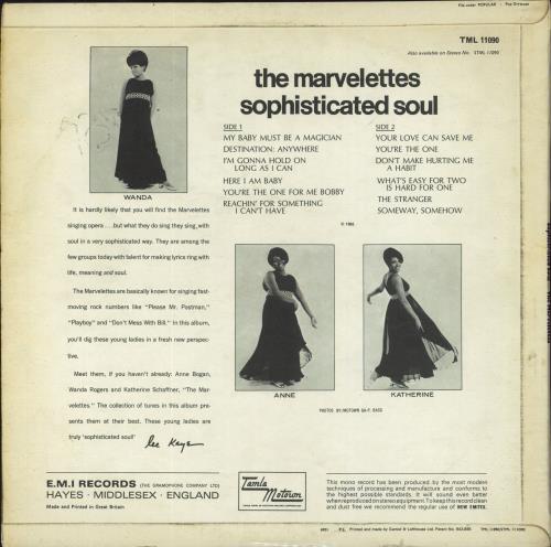 The Marvelettes Sophisticated Soul vinyl LP album (LP record) UK MVSLPSO805106