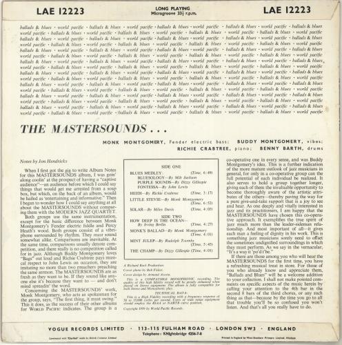 The Mastersounds Ballads & Blues vinyl LP album (LP record) UK NDZLPBA702129
