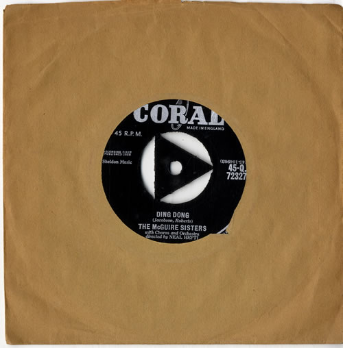 The McGuire Sisters Ding Dong 7" vinyl single (7 inch record / 45) UK 7MS07DI614188