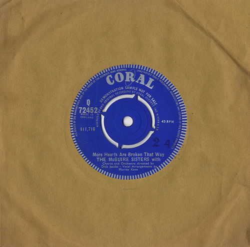 The McGuire Sisters More Hearts Are Broken that Way 7" vinyl single (7 inch record / 45) UK 7MS07MO480778