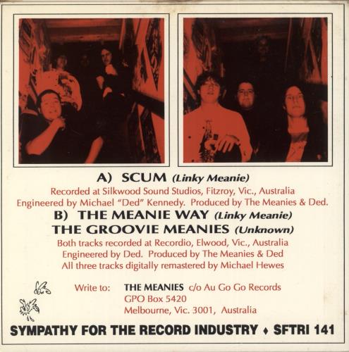 The Meanies Scum - White Vinyl 7" vinyl single (7 inch record / 45) US 8Y107SC869896