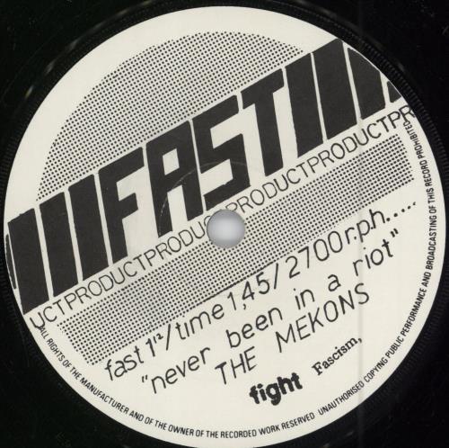 The Mekons Never Been In A Riot 7" vinyl single (7 inch record / 45) UK MK107NE271968