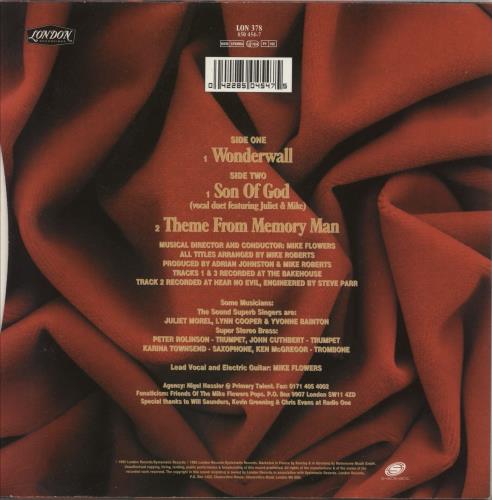 The Mike Flowers Pops Wonderwall 7" vinyl single (7 inch record / 45) UK MFP07WO252314