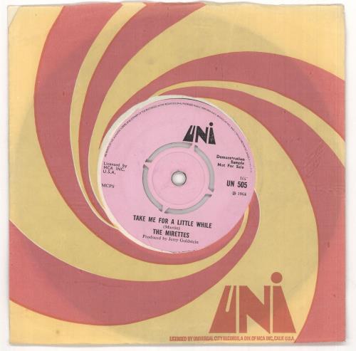 The Mirettes Take Me For A Little While - Demo 7" vinyl single (7 inch record / 45) UK YLZ07TA719849