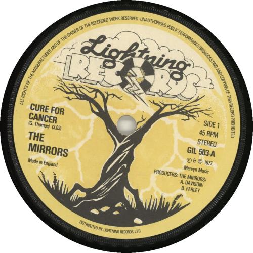 The Mirrors (UK Punk) Cure For Cancer 7" vinyl single (7 inch record / 45) UK Y1M07CU703517